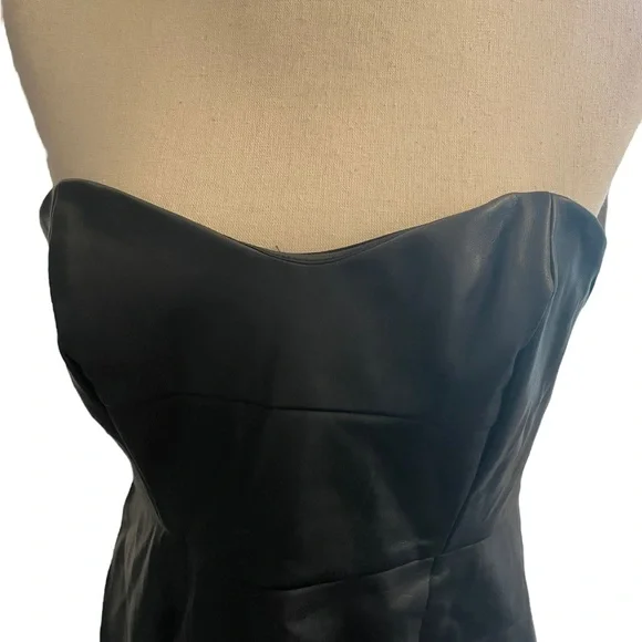 ANTHROPOLOGIE Hutch Strapless Faux Leather Mini Dress New With Tags - Picture 4 of 16